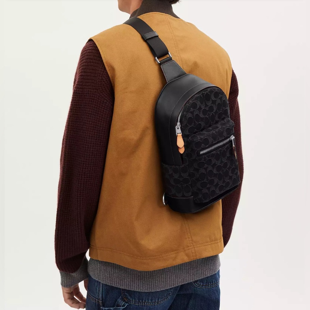 Coach West Pack In Signature Denim